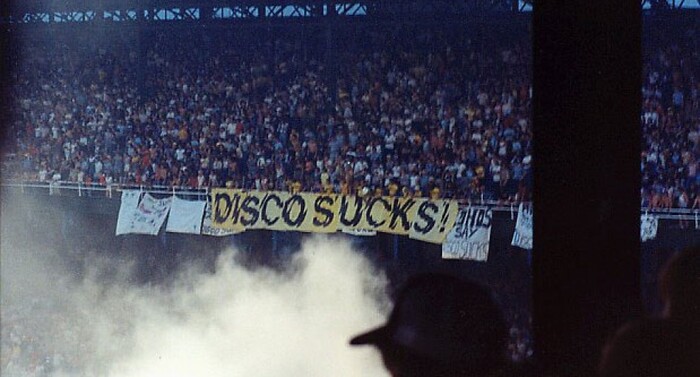 A banner at Comiskey Park the night of the promotion/demolition