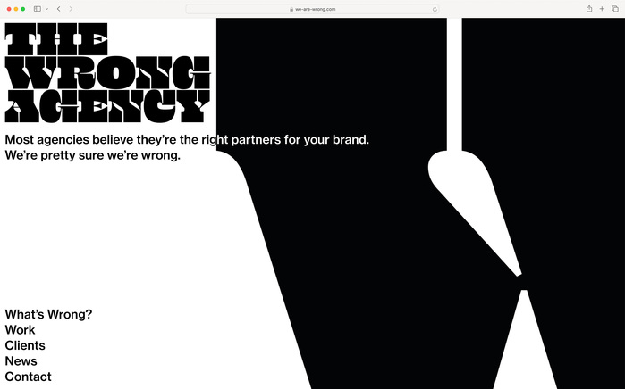 The Wrong Agency website 1