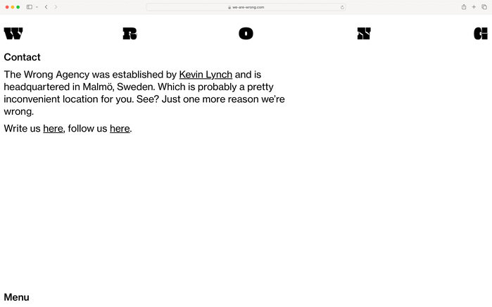Contact page