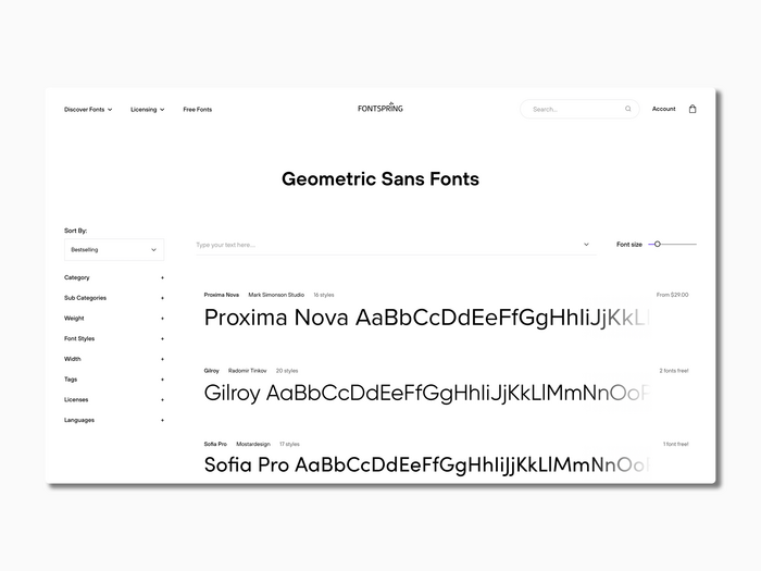 Fontspring website 3