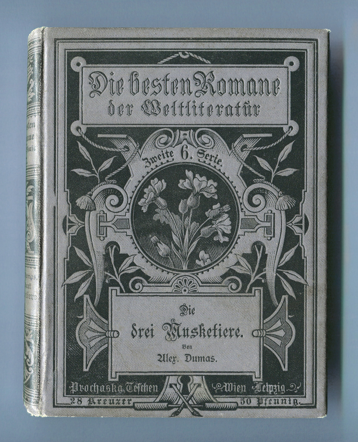 “Die besten Romane der Weltliteratur” on the cover appears to be a (custom-made?) open variant of Renaissance-Fraktur. The author’s name here is set in ’s  (1876).