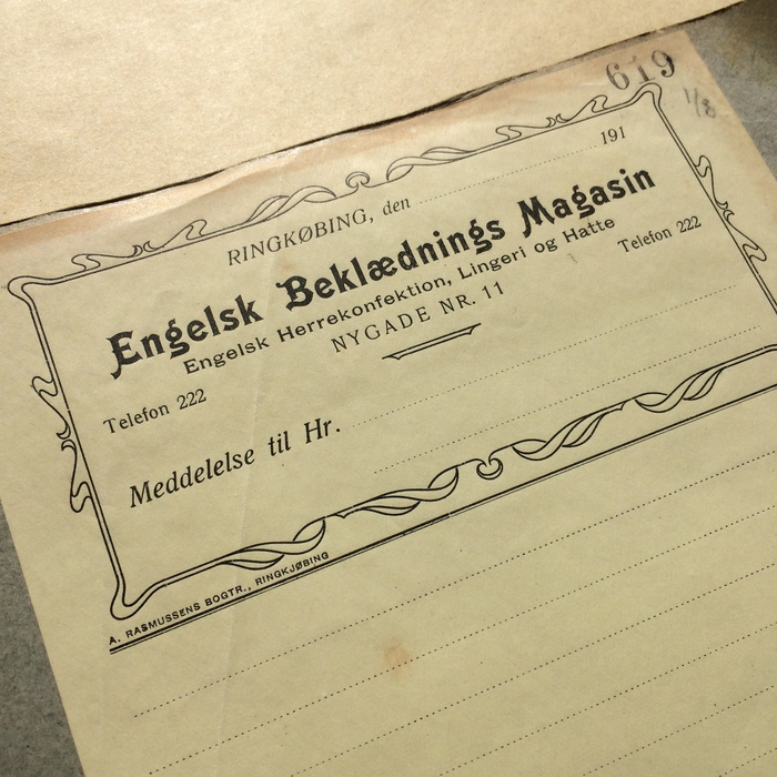 Engelsk Bekl&aelig;dnings Magasin letterhead 2