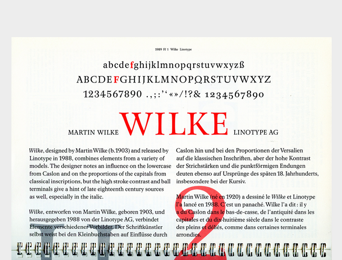 26 Letters / Lettern / Lettres, March 1989: Wilke Antiqua 3