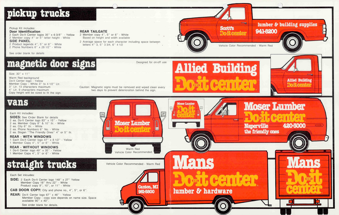 Excerpt from vehicle identification graphics ordering form