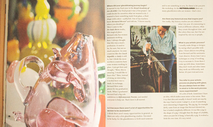 Text on glass blower Nienke Sikkema
