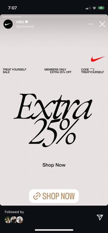 Nike members only sale ads