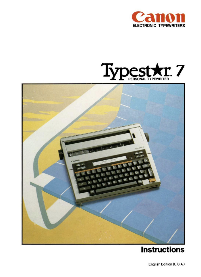 Instruction manual for the Typestar 7