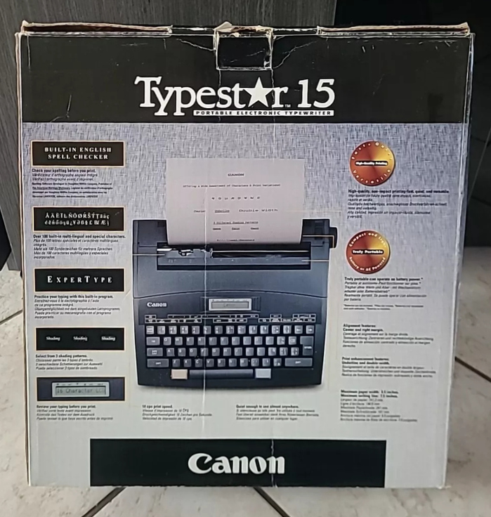 Box for the Typestar 15 from around 1998