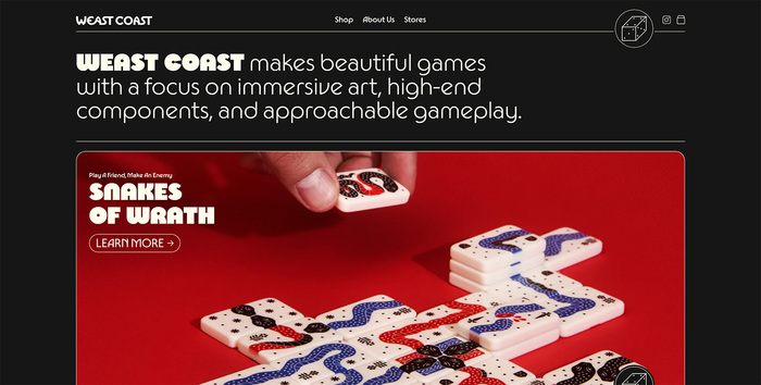 Weast Coast Games website 1