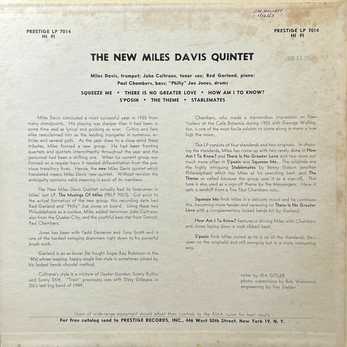 The Miles Davis Quintet &ndash; Miles album art 2