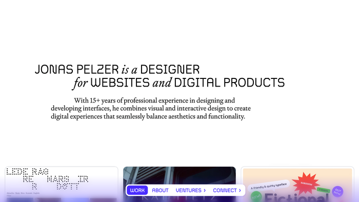 Jonas Pelzer portfolio website 1
