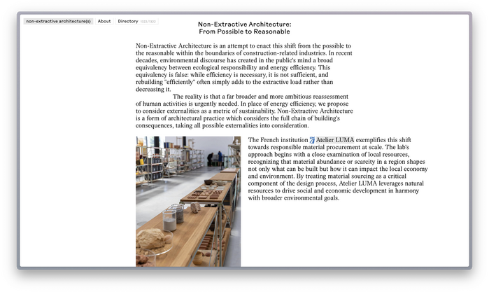Non-Extractive Architecture(s) website 4