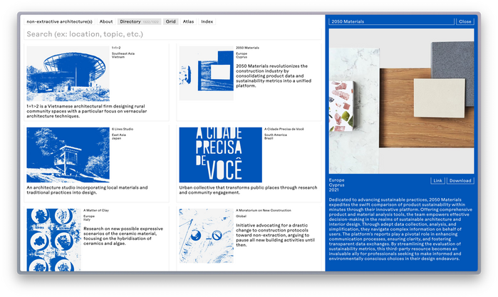 Non-Extractive Architecture(s) website 10