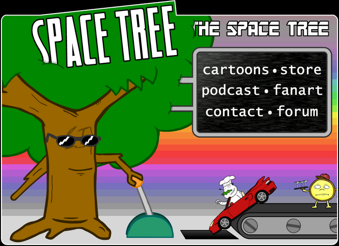 The third version of the main page, with the menu text in Lucida Console