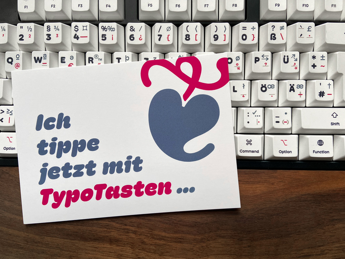 Postcard which is shipped with the keycaps