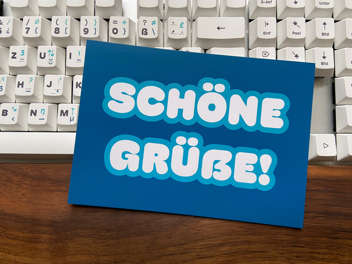 Postcard which is shipped with the keycaps