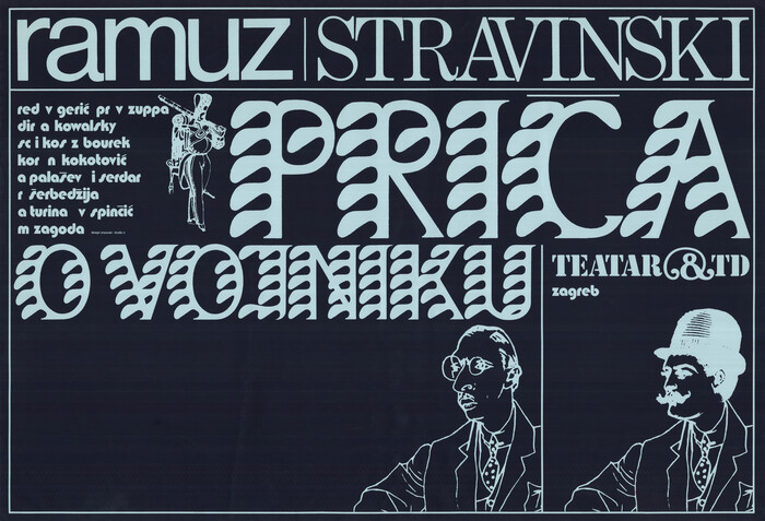 Charles-Ferdinand Ramuz &amp; Igor Stravinsky – Priča o vojniku (L’Histoire du soldat), 1971. The title is in , with a custom-added flat diacritic. The names above use all-lowercase  and all-caps .