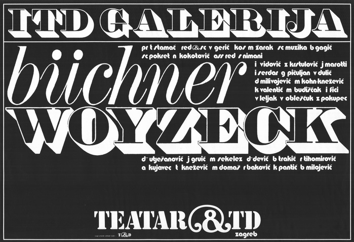 Georg Büchner – Woyzeck (1836/1913), 1972, with overlayered  and  Italic for “büchner”