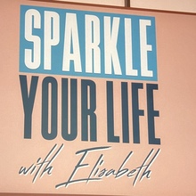 <cite>Sparkle Your Life with Elizabeth</cite> TV show logo in <cite>The Substance</cite>