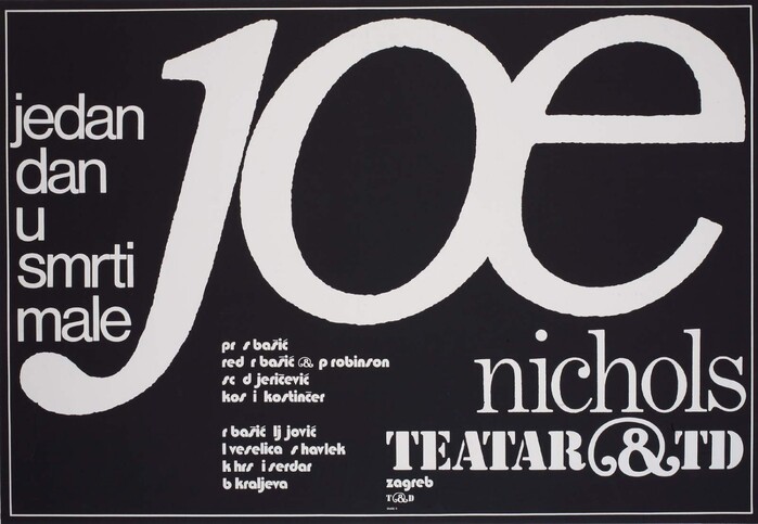 Peter Nichols – Jedan dan u smrti male Joe (A Day in the Death of Joe Egg, 1967), 1972.  and  Italic are used for the title and  for “Nichols”.