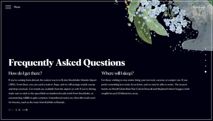 Norrlands wedding website 4