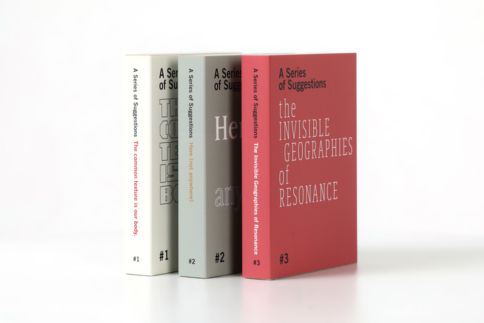 A Series of Suggestions #1, #2 and #3. Each edition features five thematic booklets/posters.