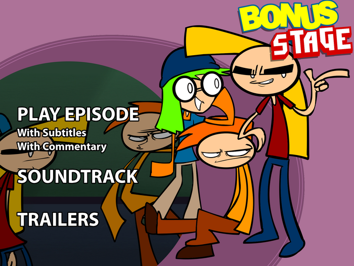 The menu of the episode 89 “DVD”, using Myriad for the menu text