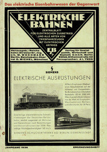 <cite>Elektrische Bahnen</cite>, “Das elektrische Eisenbahnwesen der Gegenwart” supplementary issue
