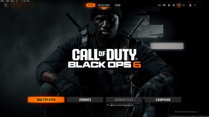 Main menu