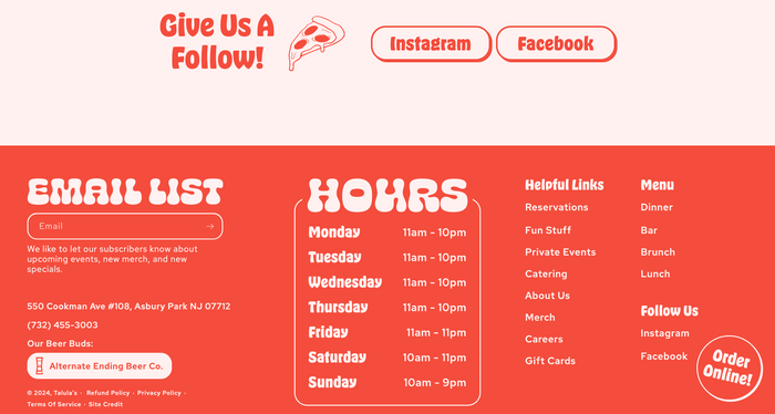 Talula’s Pizza website and brand refresh 7