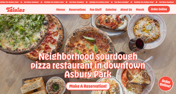 Talula’s Pizza website and brand refresh 2