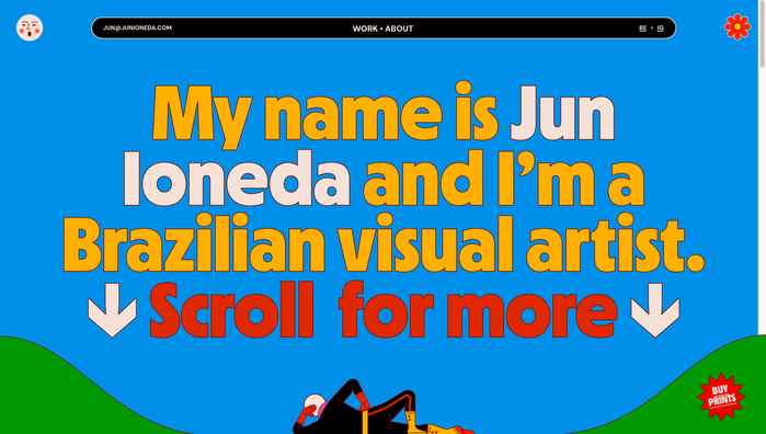 Jun Ioneda portfolio website 1