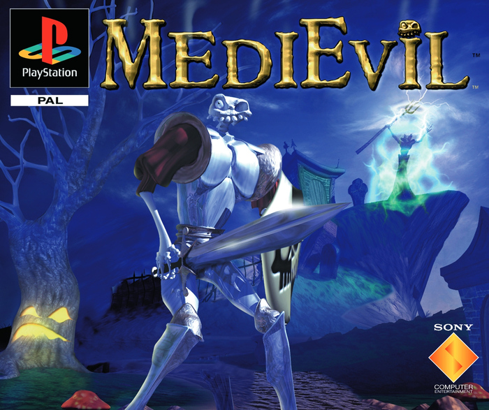 EU packshot with the cover art for MediEvil (1998)