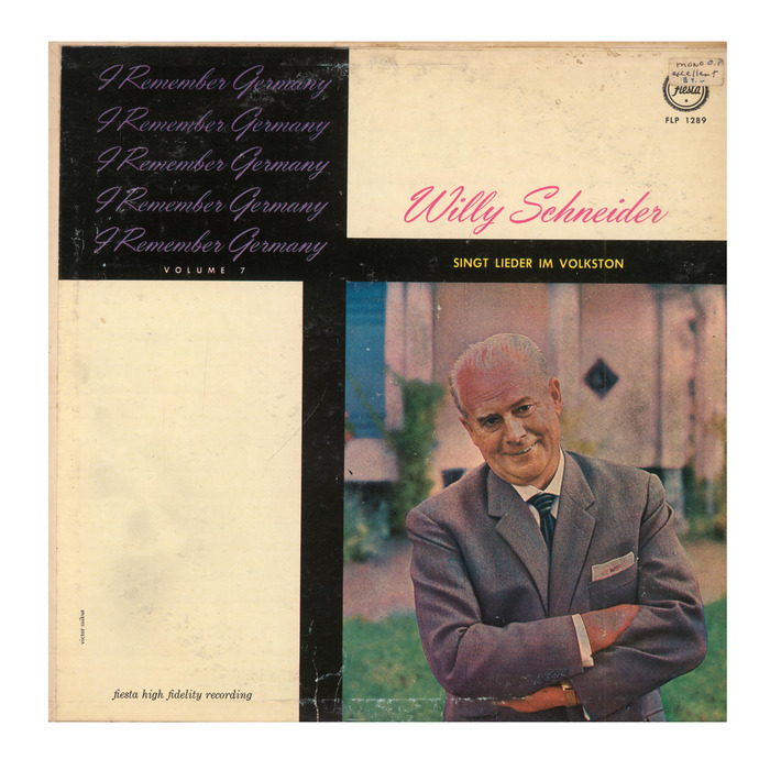 Vol. 7 is an exception in that it focuses on a single artist, Willy Schneider (1905–1989), who “recorded more than 800 records in the ‘Rhine and wine’ genre.” The script is .