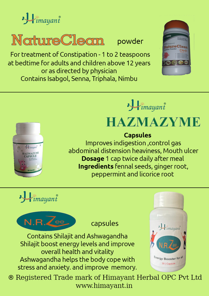Himayant Herbal product labels and promotional leaflets 3
