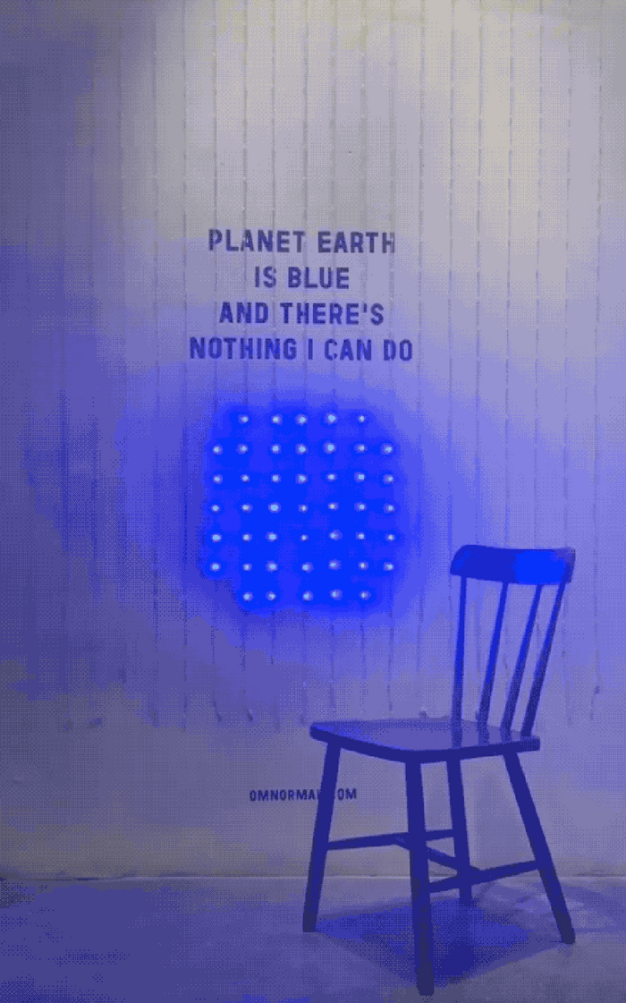 Planet Earth Is Blue and There’s Nothing I Can Do installation 2
