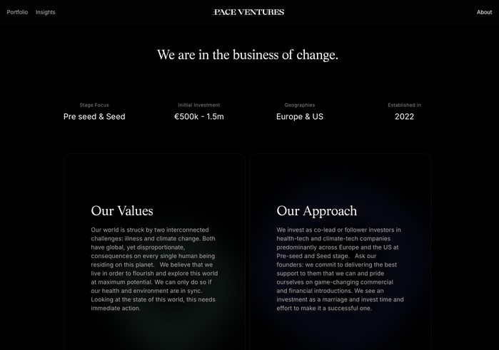 Pace Ventures website 4