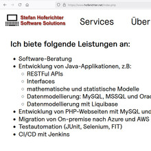 Stefan Hoferichter Software Solutions website