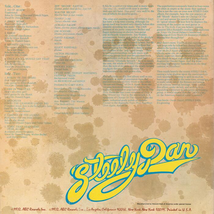 Steely Dan – Can’t Buy A Thrill album art 2