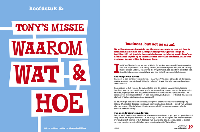 Spread from the Tony’s Chocolonely annual report 2021/2022