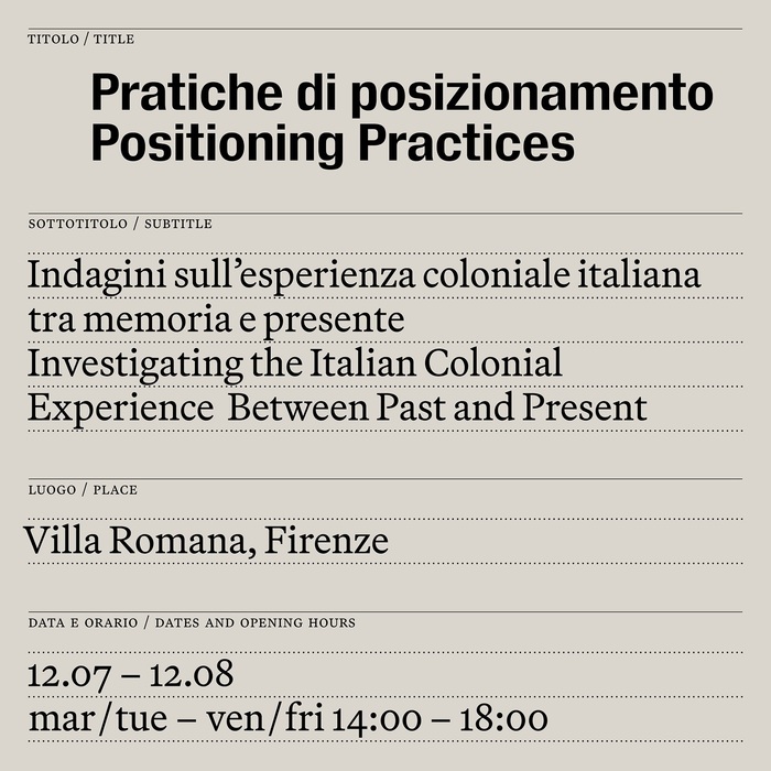 Pratiche di posizionamento – Positioning practices 5