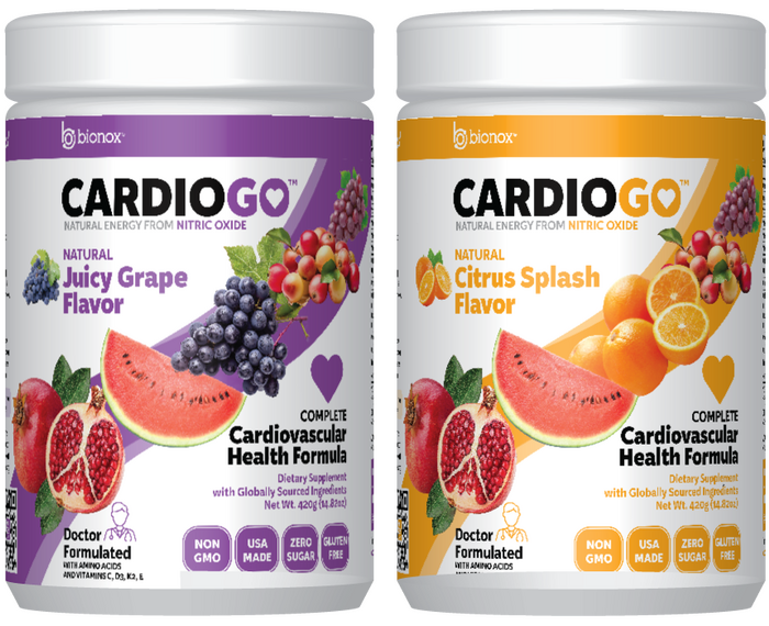 CardioGo was launched in three flavors, with packaging designs differentiated by color.