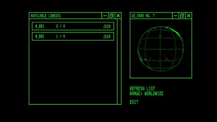 Searching for lobbies in multiplayer. Fake Receipt is slightly squished here.