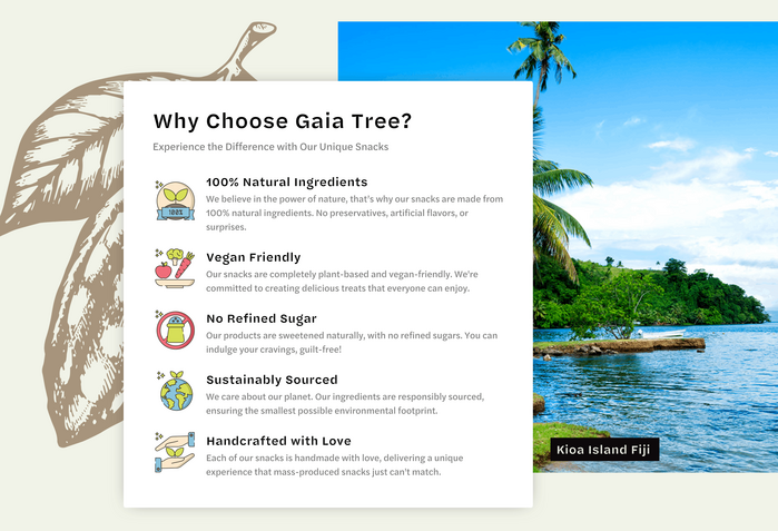 The list of reasons for choosing Gaia Tree pairs Halyard Micro Medium with Halyard Text Regular.