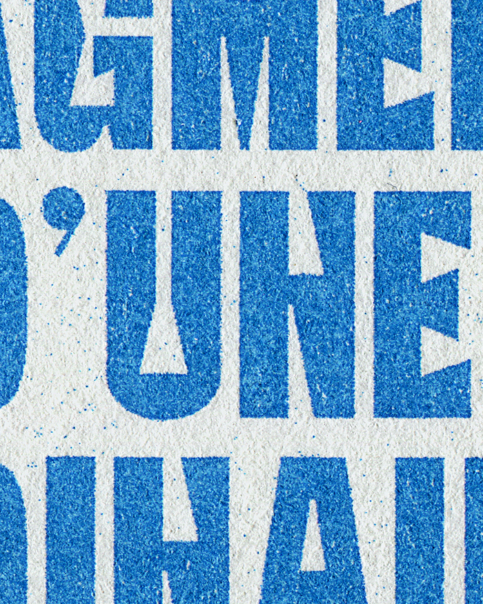 Detail of Riso-printed text in Aronde