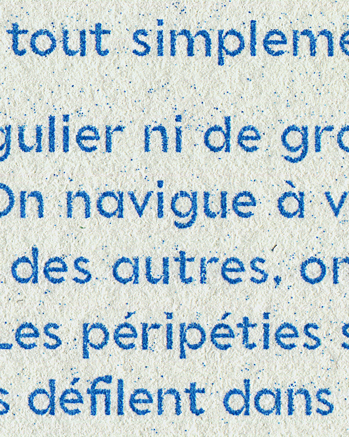 Detail of Riso-printed text in Caracol