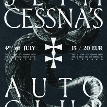 Slim Cessna’s Auto Club at Močvara concert poster