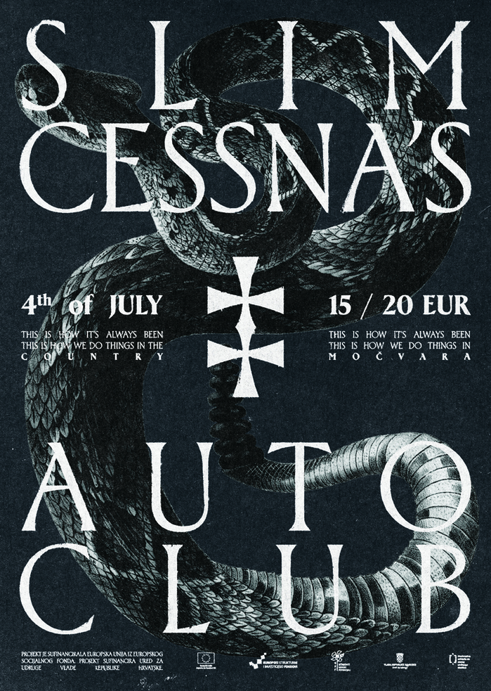 Slim Cessna’s Auto Club at Močvara concert poster