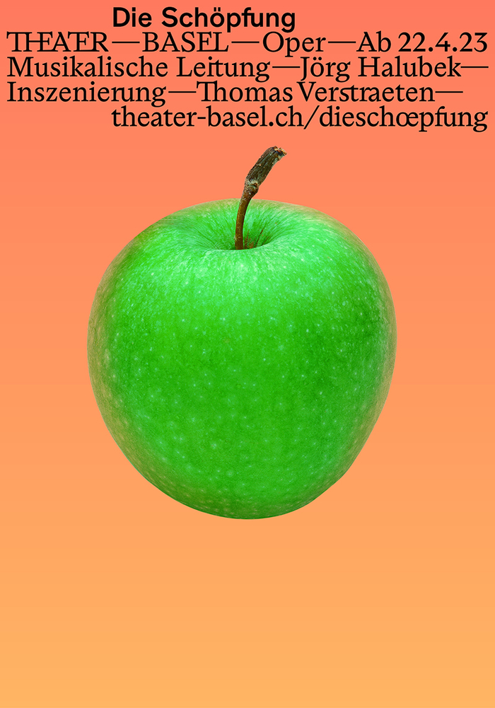 On this poster, Theater Basel Grotesk (now Pivot Grotesk) is paired with a serif typeface that’s also part of the custom typeface family. Dubbed , this branch is exclusive to the theater at the time of writing.