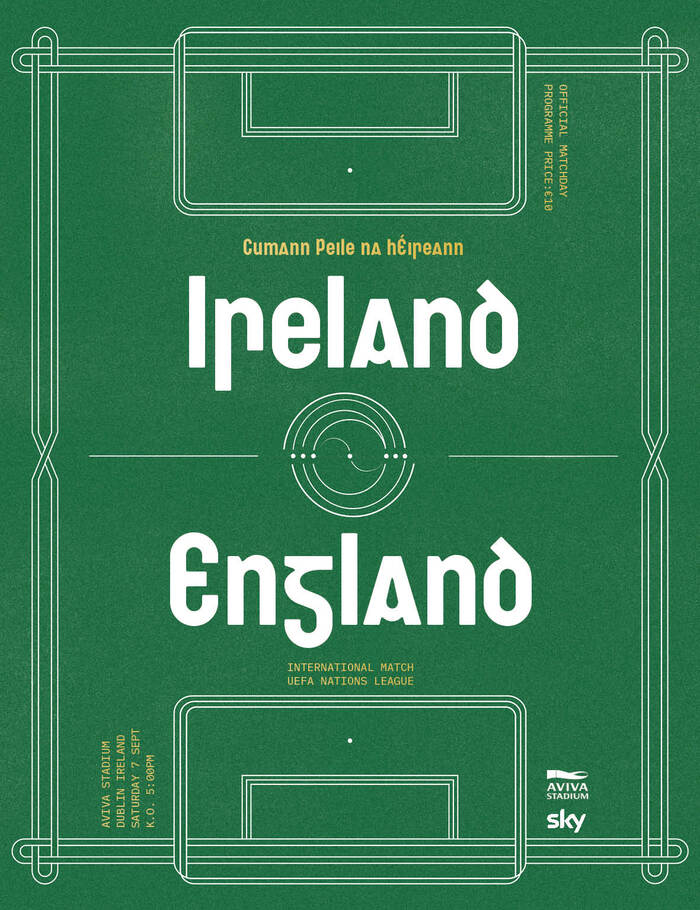 Ireland vs. England football programme cover 1